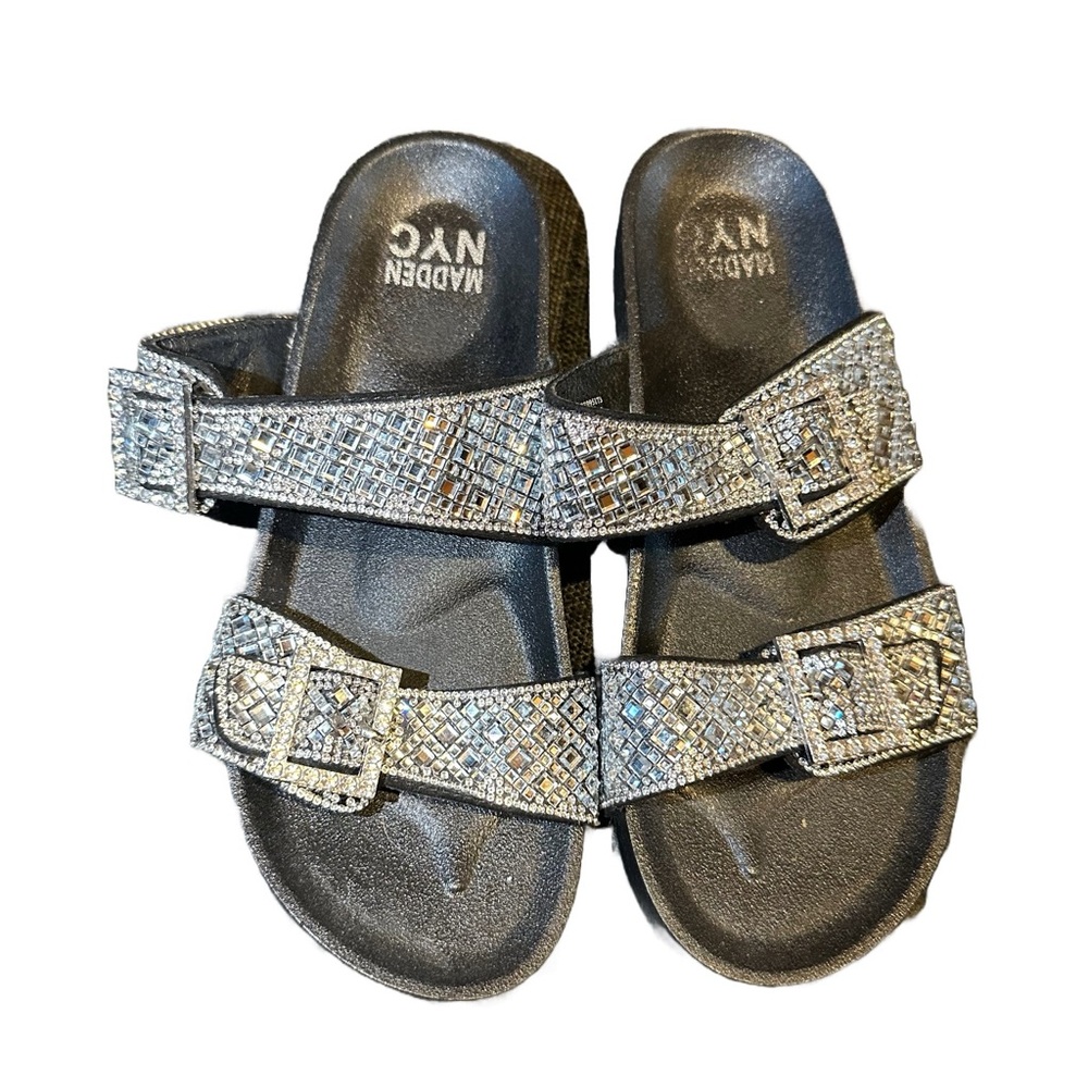 Madden NYC Embellished Black Sandal